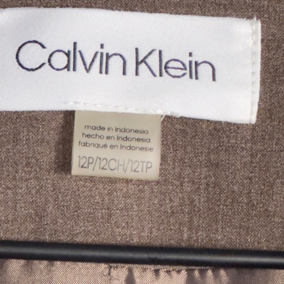 Calvin Klein Petite Single Button Brown Blazer Size 12P - Picture 10 of 13